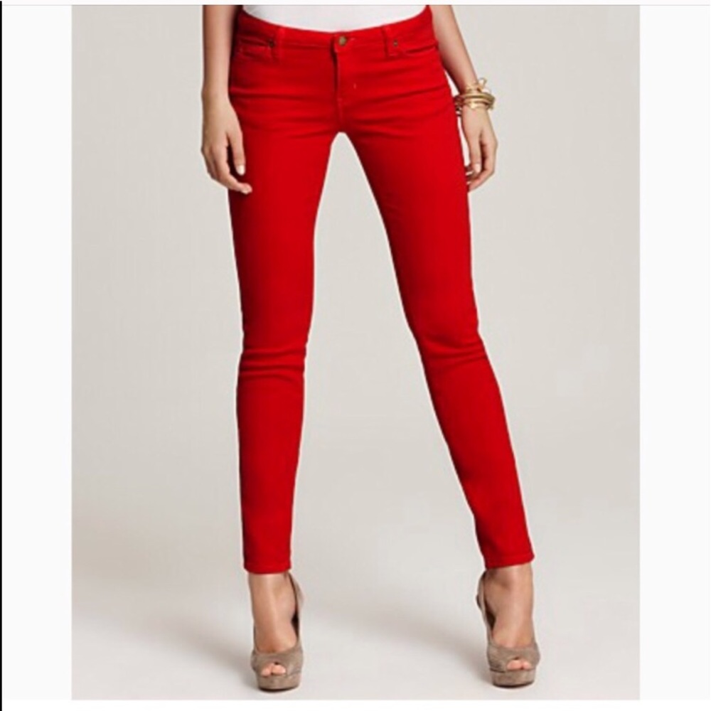Celebrity Pink Red Low Rise Skinny Jeans